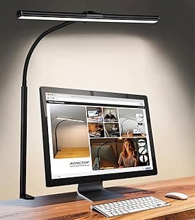ACNCTOP Desk Lamp for Office Home - Eye-Caring Architect Task Lamp 25 Lighting Modes Adjustable LED Desk Lamp Flexible Gooseneck Clamp Light for Workbench Drafting Reading Study