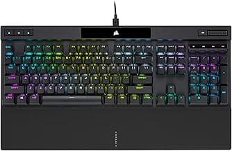 Corsair K70 RGB PRO Wired Mechanical Gaming Keyboard (CHERRY MX RGB Speed Switches: Linear and Rapid, 8,000Hz Hyper-Polling, PBT DOUBLE-SHOT PRO Keycaps, Soft-Touch Palm Rest) QWERTY, NA - Black