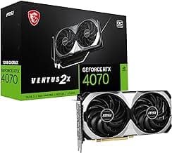 MSI Gaming GeForce RTX 4070 12GB GDRR6X Extreme Clock: 2520 MHz 192-Bit HDMI/DP Nvlink TORX Fan 4.0 Ada Lovelace Architecture Graphics Card (RTX 4070 Ventus 2X 12G OC)