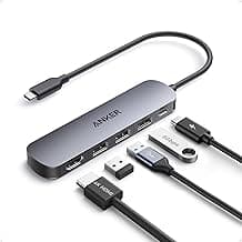 Anker USB C Hub, 5-in-1 USB Hub for Laptops, 4K HDMI USB-C Multiport Adapter with 90W Max Power Delivery, 3 USB A Data Ports USB C Dongle, Compact for MacBook, Dell, and More (Charger Not Included)