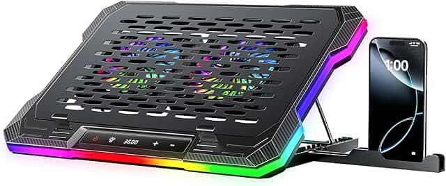 ChillCore 2 Detachable Fans RGB Gaming Laptop Cooling Pad, Rapid Cooling for 15.6-19.3" Laptops, Variable Speed Control, 8 Adjustable Heights - K6 RGB