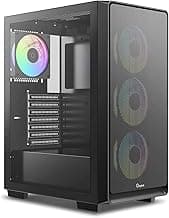 Gamma C60 BK ARGB Mid-Tower ATX Gaming PC Case,4 Pre-Installed ARGB Fans,Side Panoramic View,Fully Ventilated Airflow,Magnetic Dust Filters,Support Max 360mm AIO/330mm GPU,for ATX/MATX/ITX