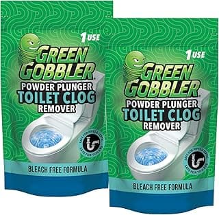 Green Gobbler POWDER PLUNGER Toilet Bowl Clog Remover - 2 Pack Net WT 16.5 oz