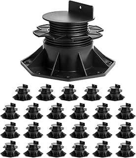 VEVOR Deck Blocks 24 PCS, 2000lbs / 907.18kg Load Capacity Deck Support Plastic Pedestal Paver, Raising 2.36-5.31 inch / 60-135 mm, Height Adjustable Shed Foundation Base for Wood Concrete Metal
