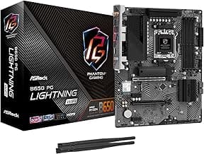 ASRock B650 PG Lightning WiFi Socket AM5 ATX Motherboard, Supports AMD Ryzen 9000/8000/7000 Series, DDR5 7200+ (OC), PCIe Gen5 M.2, WiFi 6E, 2.5G LAN
