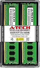 A-Tech 32GB Kit (2x16GB) DDR4 2400MHz PC4-19200 ECC RDIMM 1Rx4 Single Rank 1.2V ECC Registered DIMM 288-Pin Server & Workstation RAM Memory Upgrade Modules (A-Tech Enterprise Series)