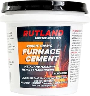 Rutland Products Black, 8 fl oz Furnace Cement, 8 fl oz, 8 Fl Oz