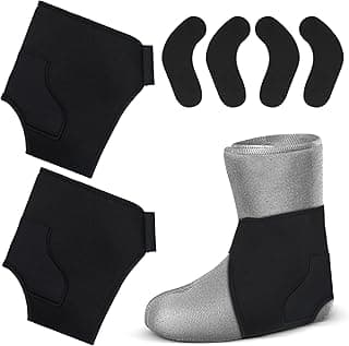 Syhood 2 Pcs Ski Snowboard Boot Fitting Liner Sleeves with 4 Pcs J Bar Fitting Pads, Foam Padding Ankle Wrap Boot Liner Inserts to Reduce Heel Lift Ankle Blisters, Size L