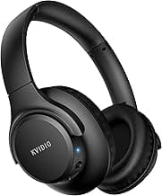 KVIDIO Bluetooth Headphones Over Ear, 65 Hours Playtime Wireless Headphones with Microphone, Foldable Lightweight Headset with Deep Bass, HiFi Stereo Sound Low Latency for Travel Work Cellphone