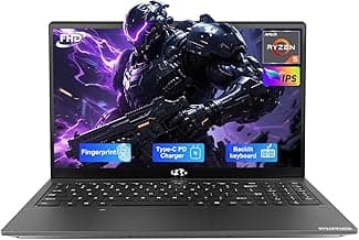NIMO 15.6'' IPS FHD-Laptop, 8GB RAM 256GB SSD AMD Ryzen 5(Beat i5-1135G7, 4 Cores Up to 3.7GHz) Student Computer with 2 Years Warranty, 65W Type-C, Fingerprint, Backlit Keyboard, 180°Viewing