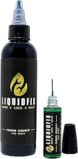 LIQUIDFIX LiquidFix Door, Lock, and Hinge Lubricant | 4 oz Dropper + 0.5 Needle Combo Pack Door & Sliding Long-Lasting Squeaky Oil for Hinges Glass Doors