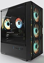 Gaming PC, i7 CPU Up to 4.0GHz, RX 590 2304 SP 8GB DDR5 Graphics Card, 512 GB M.2, 16 GB RAM Pre-Built Computer, ARGB Fans x 4, Win 11 Home，WiFi 6 + BT 5.3, 550W PSU (RX 590+512GB+16GB)
