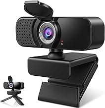 1080P Webcam with Microphone and Physical Privacy Cover, Noise Cancelling USB Web Camera, Auto Light Correction, Plug and Play, Wide Angle PC Camera for Zoom, Online Class, Laptop/Desktop