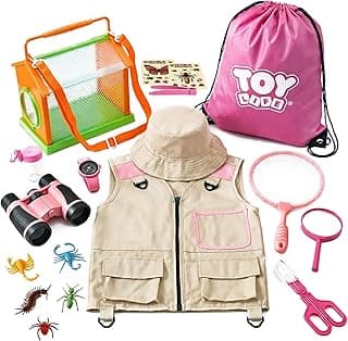 TOY Life Kids Explorer Kit with Bug Catcher for Kids, Bug Catching Kit with Bug Toys, Kid Safari Vest & Hat, Compass, Binoculars, Magnifying Glass, Educational Outdoor Toys Girls Kid Adventure Kit