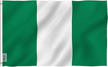 Anley Fly Breeze 3x5 Foot Nigeria Flag - Vivid Color and Fade proof - Canvas Header and Double Stitched - Nigerian National Flags Polyester with Brass Grommets 3 X 5 Ft