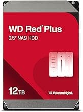 Western Digital 12TB WD Red Plus NAS Internal Hard Drive HDD - 7200 RPM, SATA 6 GB/s, CMR, 512 MB Cache, 3.5" - WD120EFGX