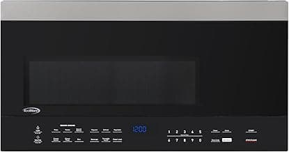 KoolMore 30-inch 1.6 cu. ft. Over the Range Microwave Oven with Sensor Cooking, 1,000 Watts and 300 CFM in Stainless-Steel and Black, UL Listed
