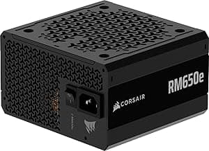 CORSAIR RM650e ATX 3.1 PCIe 5.1 Ready Fully Modular 650W Power Supply – 12V-2x6 Cable Included, Cybenetics Gold Efficiency, 105°C-Rated Capacitors, Modern Standby Mode – Black