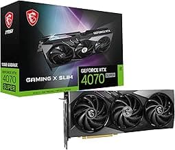 MSI Gaming RTX 4070 Super 12G Gaming X Slim Graphics Card (NVIDIA RTX 4070 Super, 192-Bit, Extreme Clock: 2655 MHz, 12GB GDRR6X 21 Gbps, HDMI/DP, Ada Lovelace Architecture)