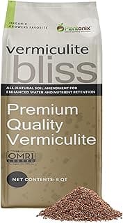 Vermiculite Bliss (8 Qts) - Organic Vermiculite for Gardening - 100% Natural Soil Amendment - Coarse Vermiculite for Plants, Potting Soil, & Seed Starting - Mixes with Garden Soil & Perlite for Plants