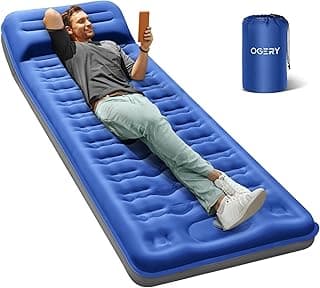 OGERY Sleeping Pad for Camping, 6" Extra-Thick Reinforced Camping Sleeping Pad with Pillows & Built-in Foot Pump, Ultralight Self Inflating Air Mattress Mat for Tent Hiking Essentials Gear