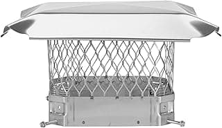 Draft King SS99U Bolt On Stainless Steel Single Flue Chimney Cap, 9” x 9”