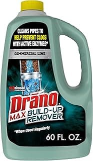 Drano Max Build Up Remover Drain Cleaner, Great for Clog Prevention, Commercial Line, 60 oz
