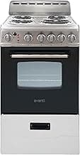 Avanti Electric Range Oven Compact Design, 2.1-Cu.Ft. Capacity with 4 Coil Burners, Framed Glass Oven Door, Storage Drawer and Broiler with Pan Perfect for Apartments, 20-Inch, Stainless Steel