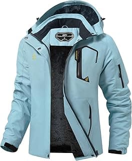 ASPO Women's Ski Jacket Waterproof Winter Jacket Insulated Warm Fleece Lined Windproof Snow Coats with Hood Snowboarding