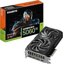 GIGABYTE GeForce RTX 5060 Ti WINDFORCE OC 16G Graphics Card, Cooling System, 16GB 128-bit GDDR7, PCIe 5.0, by NVIDIA, DisplayPort & HDMI - Video Output Interface, GV-N506TWF2OC-16GD Video Card
