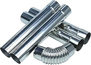 SoloWilder Wood Stove Pipe 2.36" Flue Extension Stainless Steel 14.17in Chimney 4 Straight with 1 Elbow