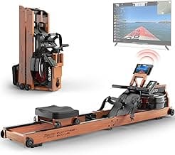 JOROTO Water Rowing Machines for Home, Foldable Rowing Machine with 400LBS Weight Capacity, Dedicated Monitor & Bluetooth APP, Large Water Tank & Comfortable Seat for Immersive Water Rower