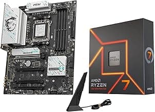 Micro Center AMD Ryzen 7 7700X CPU Processor with MSI B850 Gaming Plus WiFi Motherboard (ATX, AM5, DDR5, PCIe 5.0, M.2 Gen5, Wi-Fi 7, 5G LAN)