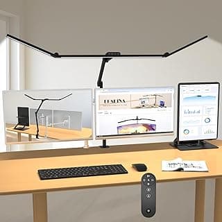 3000 Lumen Ultra Bright Architect Desk Lamp with Clamp, 36W Tall Overhead Led Desk Light for Home Office, 47Inch Long Dimmable Computer Monitor Light Bar with Remote for Table Desktop Drafting