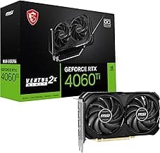 MSI GeForce RTX 4060 Ti Ventus 2X Black 8G OC Graphics Card - NVIDIA RTX 4060 Ti, 8 GB GDDR6 Memory, 18 Gbps, PCIe 4.0, DLSS3