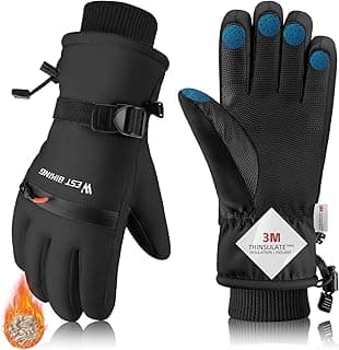 Winter Ski Gloves Suitable for Men and Women, Outdoor Windproof Waterproof and Slip-Resistant 3M Thinsulate Ski Gloves Keep Hands Warm and Dry