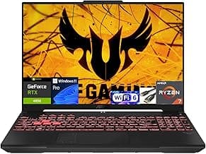 ASUS TUF Gaming A16 Laptop: AMD Ryzen 7 7445HS, 16" Full HD+ 145Hz Display, NVIDIA GeForce RTX 4050, 16GB DDR5 RAM, 512GB SSD, Backlit Keyboard, Windows 11 Pro