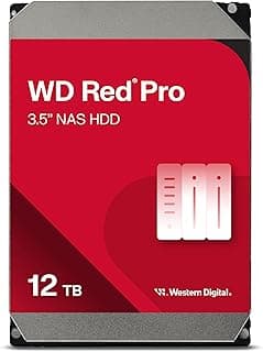 Western Digital 12TB WD Red Pro NAS Internal Hard Drive HDD - 7200 RPM, SATA 6 Gb/s, CMR, 512 MB Cache, 3.5" - WD122KFBX