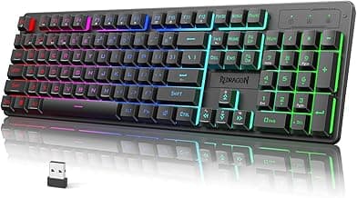Redragon K521KS Wireless Gaming Keyboard, Tri-Mode BT/2.4G/USB-C RGB Mechanical Feeling Keyboard with Multimedia Keys, 4000mAh Battery, Anti-Ghosting, Compatible with PC - Upgrade