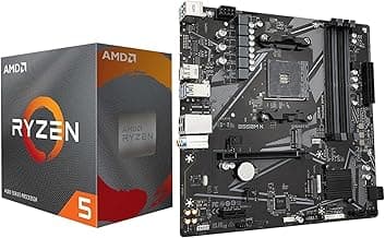 Micro Center AMD Ryzen 5 4500 Desktop Processor with GIGABYTE B550M K Motherboard (Micro-ATX, DDR4, Dual M.2, SATA 6Gb/s, PCIe 4.0)