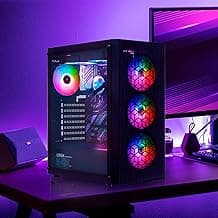 RAIDMAX X921 Mesh Airflow ATX Mid Tower Gaming PC Case, 6X 120mm Static RGB Color Fans Pre-Installed, Tempered Glass Side Panel, High Airflow Design, Supports 320mm GPU & 240mm Radiator (case only)