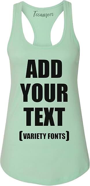 Women Custom Tank Top Add Your Text Design Your Own Printing Personalized Racer Tank