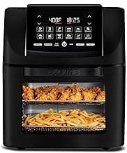 Gourmia Air Fryer - 14 Qt All-in-One Oven with Rotisserie, Digital Display with 12 Presets, Roast, Bake, Broil, Dehydrate, Dishwasher Safe Accessories, Black