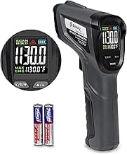 Etekcity Temperature Gun Infrared Thermometer -58°F 1130°F, Digital Laser Heat Gun with Adjustable Emissivity & Max Measure for Pizza Ovens, Griddles, Meat, Refrigerators, Engine, HVAC, Kitchen & Pool