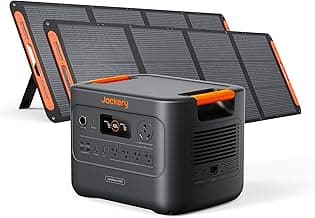 Jackery HomePower 3000 Portable Station with 2X 200W Panels, 3600W (7200W Surge), 3072Wh LFP Battery, USB-A/C, Home Backup, RV & Emergencies, Grey