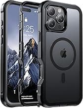 Magnetic for iPhone 16 Pro Max Case, [Compatible with MagSafe][Military Grade Drop Protection][Heavy Duty Protection][Non-Slip][Shockproof] 2-Layer Durable Bumper Phone Case 6.9''-Black