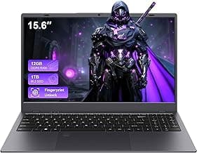 Laptop, 12GB LPDDR5 RAM 1TB SSD, 15.6 Inch Laptop Computer, N95 Quad Core Processor(Beat to N5095,6500Y), Up to 3.4GHz, WiFi 5, BT 5.0, USB-C, Fingerprint,Gray