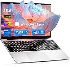 2026 15.6" Traditional Laptop Computer for Work and Study, 16GB RAM 256GB SSD, 4425Y up to 2.4GHz, Windows 11 Pro with Office 365, FHD 1080P IPS Display, 4H Battery, 3.5 lbs Portable, Natural Silver