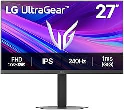LG 27G440A-B 27-Inch Ultragear Full HD (1920 x 1080) IPS Gaming Monitor, 240Hz, 1ms, G-SYNC Compatible, FreeSync Premium, HDMI 2.1, DisplayPort, Tilt/Height/Swivel/Pivot Adjustable Stand, Black
