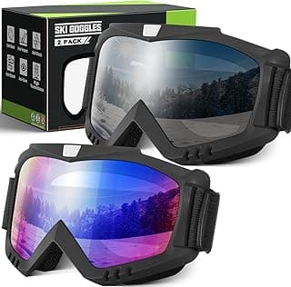 Ski Goggles Men Women, Snowboard Goggles UV Protection Anti Fog OTG Snow Goggles for Snowmobile Skiing Skating